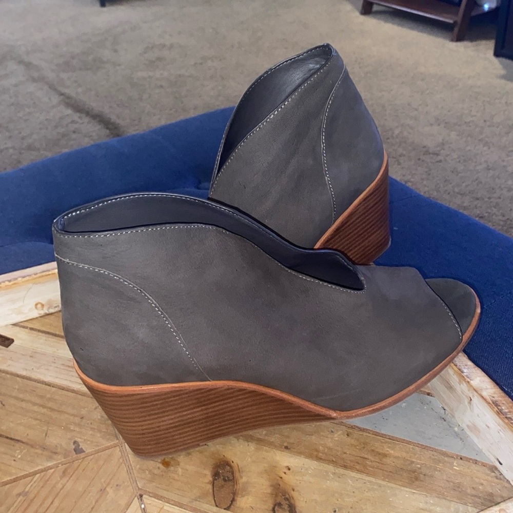 Women’s slip on wedge heels with a peep toe